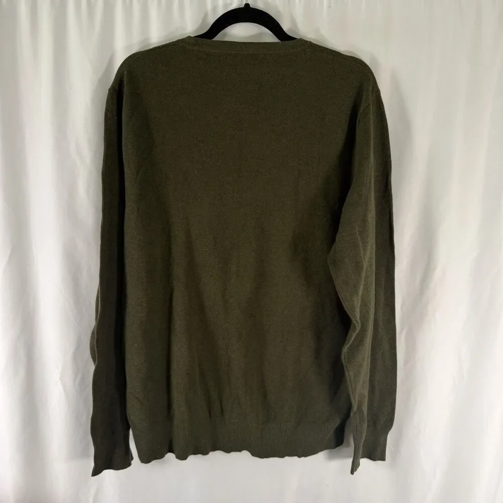 J Crew Shirt Men's Large Dark Green Long Sleeve Crewneck Pullover
